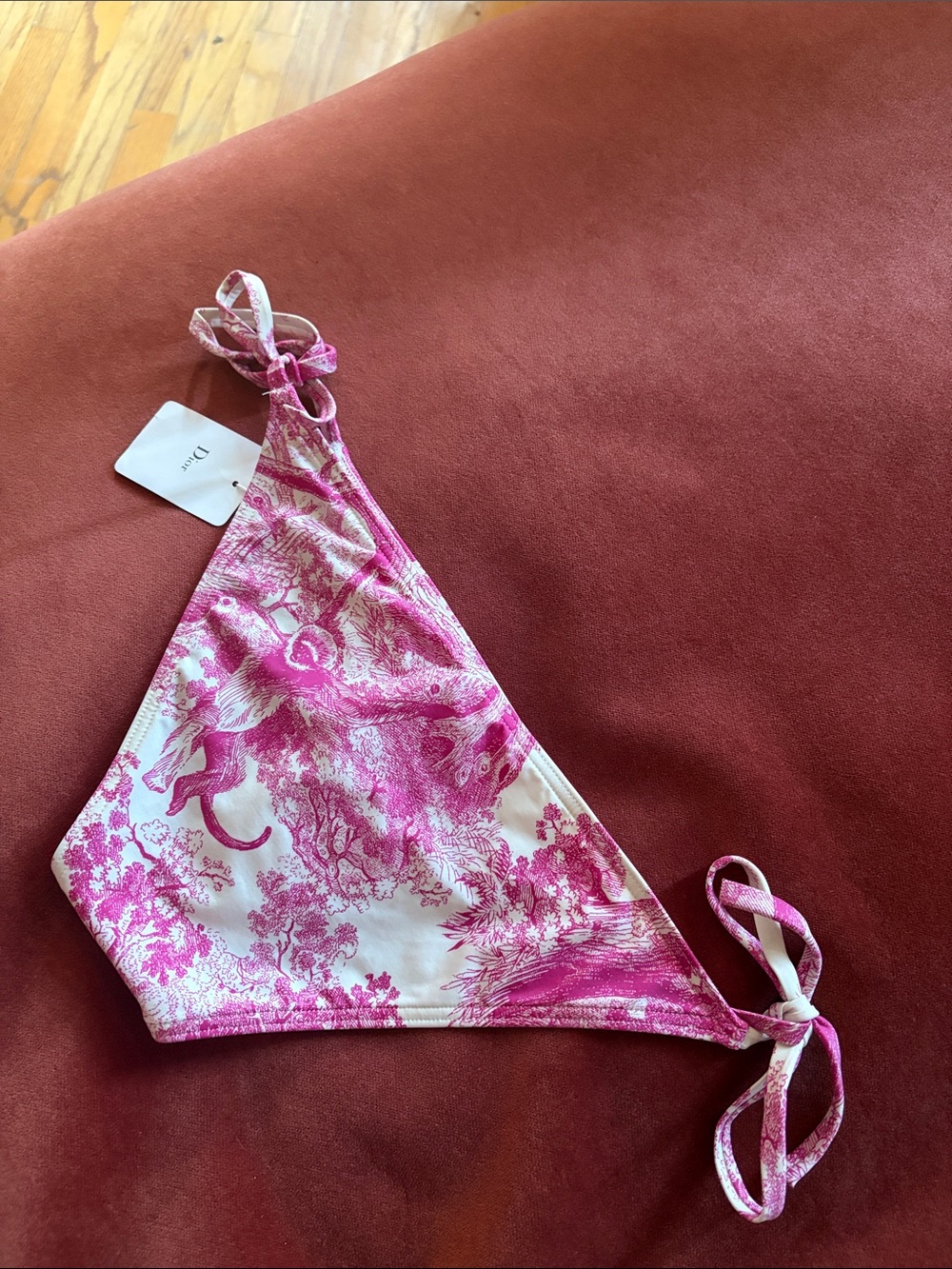 Dior Cream and Pink Toile de Jouy Tie-Side Bikini Bottom👙🐝 - Picture 4 of 4